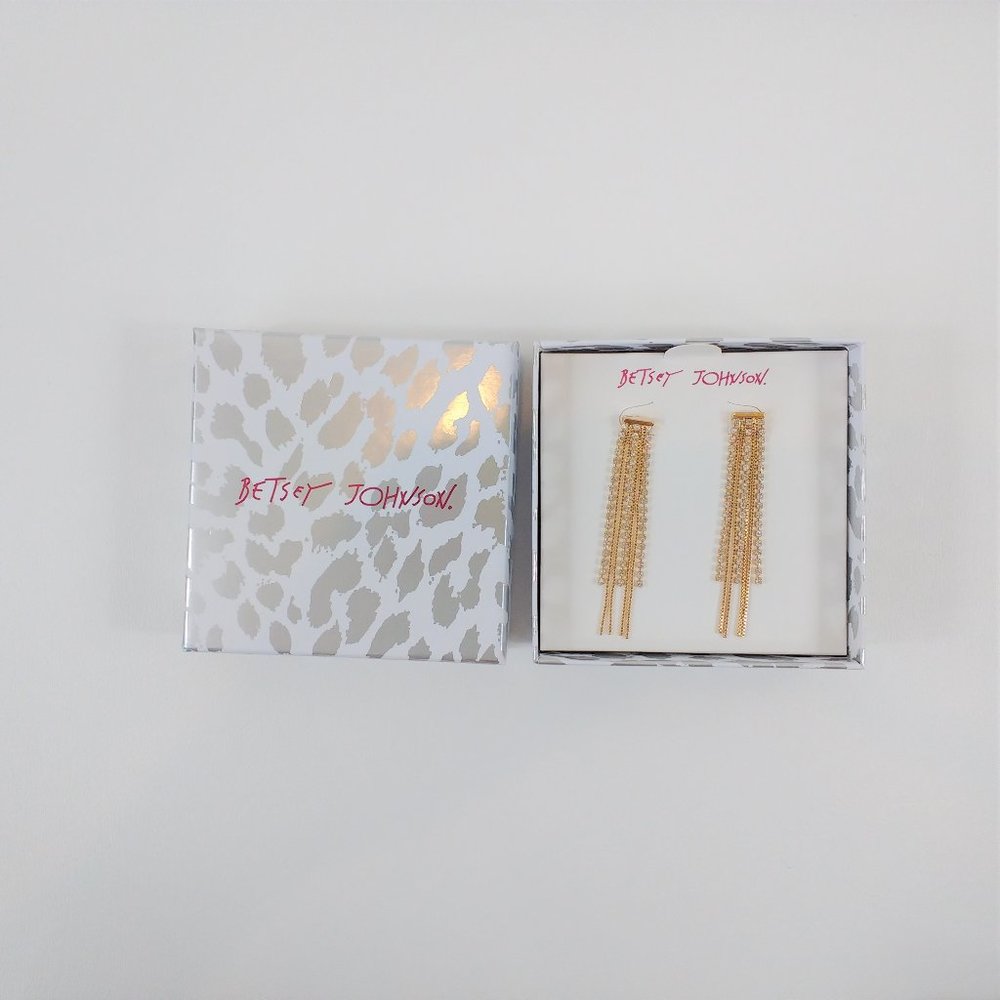 Betsey Johnson Waterfall Cascade Gold Tone Earrings